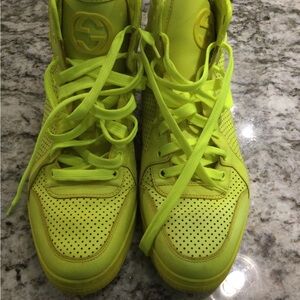 Gucci Neon Yellow Athletic Shoes